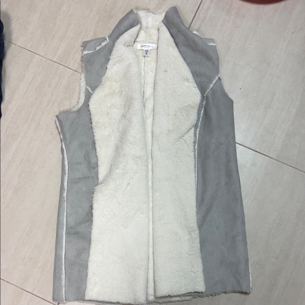 Maternity Gray Suede Vest